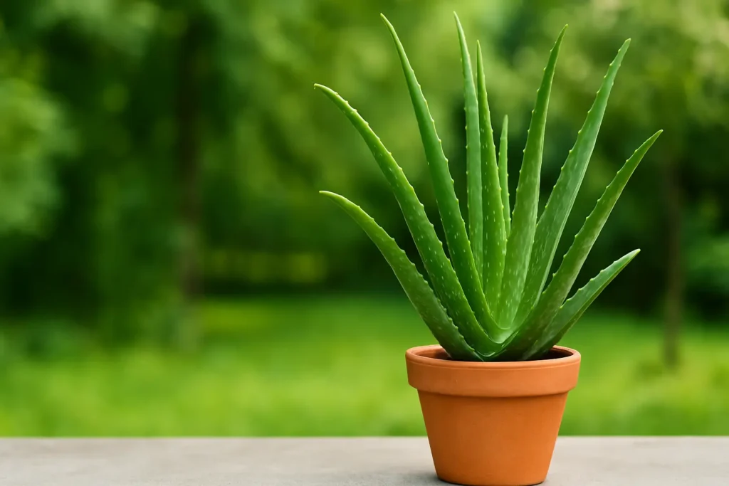 Aloe vera plant for air purification